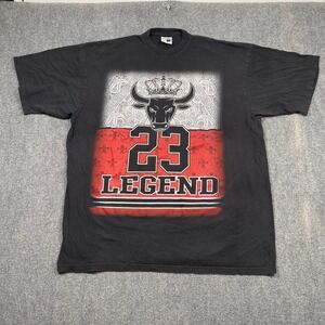 Phat Doc Michael Jordan  23 Legend Bull Crown Graphic‎ T Shirt Mens 4XL Black
